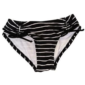 Art Class Girls Bikini Bottoms Size S 6/6X NWT Black White Stripe Tie Side Swim